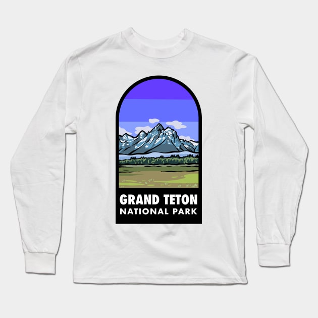 Grand Teton National Park Long Sleeve T-Shirt by HalpinDesign